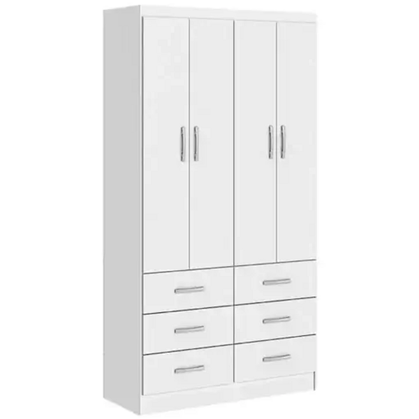 Guarda Roupa Napoles Solteiro 4 Portas 6 Gavetas San Marino C