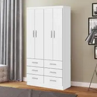 Guarda Roupa Napoles Solteiro 4 Portas 6 Gavetas San Marino C