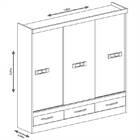 Guarda-roupa Nápoli 3 Portas E 3 Gavetas - Poliman - Amêndoa