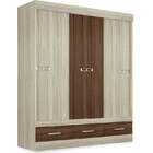 Guarda-roupa Nápoli 3 Portas E 3 Gavetas - Poliman - Amêndoa