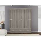 Guarda-roupa Nápoli 3 Portas E 3 Gavetas - Poliman - Grafite