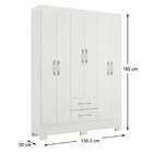 Guarda Roupa Natal Em Mdp Com 6 Portas E 2 Gavetas Rodial