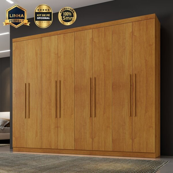 Guarda Roupa New Premium 8 Portas 4 Gavetas Cinamomo