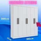 Guarda-roupa New Xangai 6 Portas 2 Gavetas Internas Branco