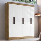 Guarda-roupa New Xangai 6 Portas 2 Gavetas Internas Off White