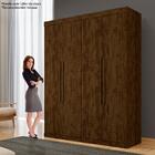 Guarda-roupa Nobre 4 Portas 4 Gavetas Avelã Ipê