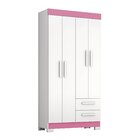 Guarda-roupa Nt6010 Com 4 Portas E 2 Gavetas Branco New/rosa