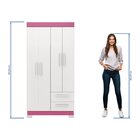 Guarda-roupa Nt6010 Com 4 Portas E 2 Gavetas Branco New/rosa