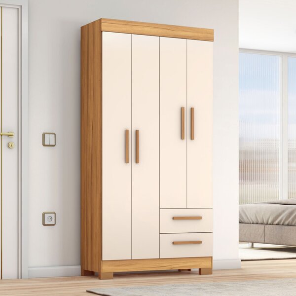 Guarda-roupa Nt6010 Com 4 Portas E 2 Gavetas Freijó Trend/off