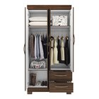 Guarda-roupa Nt6010 Com 4 Portas E 2 Gavetas Nogal Trend