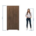 Guarda-roupa Nt6010 Com 4 Portas E 2 Gavetas Nogal Trend