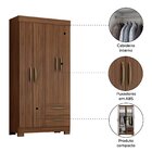 Guarda-roupa Nt6010 Com 4 Portas E 2 Gavetas Nogal Trend