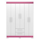 Guarda-roupa Nt6015 Com 6 Portas E 2 Gavetas Branco New/rosa