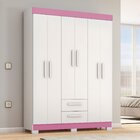 Guarda-roupa Nt6015 Com 6 Portas E 2 Gavetas Branco New/rosa