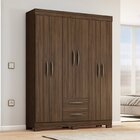 Guarda-roupa Nt6015 Com 6 Portas E 2 Gavetas Nogal Trend