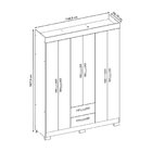 Guarda-roupa Nt6015 Com 6 Portas E 2 Gavetas Nogal Trend