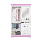 Guarda-roupa Nt 5170 Capelinha Solteiro Com Espelho E 3 Gavet