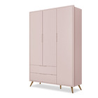 Guarda Roupa Old Clean Infantil Rosa 3 Portas Potente