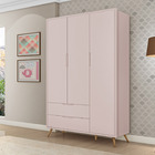 Guarda Roupa Old Clean Infantil Rosa 3 Portas Potente