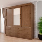 Guarda Roupa Olinda Plus Com Espelho 3 Portas 9 Gavetas New C