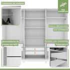 Guarda-roupa Ollie 3 Portas 2 Portas Glass 5 Prateleira 6 Gav