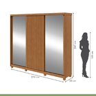 Guarda-roupa Ollie 3 Portas 2 Portas Glass 5 Prateleira 6 Gav