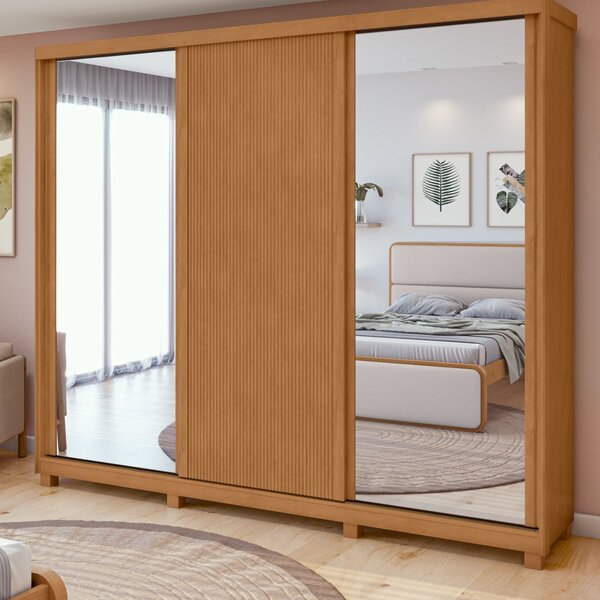 Guarda-roupa Ollie 3 Portas 2 Portas Glass 5 Prateleira 6 Gav