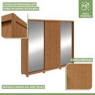 Guarda-roupa Ollie 3 Portas 2 Portas Glass 5 Prateleira 9 Gav