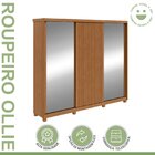 Guarda-roupa Ollie 3 Portas 2 Portas Glass 5 Prateleira 9 Gav