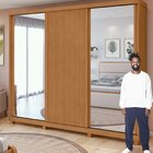 Guarda-roupa Ollie 3 Portas 2 Portas Glass 5 Prateleira 9 Gav