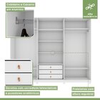 Guarda-roupa Ollie 3 Portas 3 Gavetas 7 Prateleiras Com Pés B