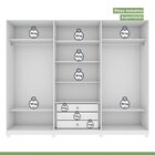 Guarda-roupa Ollie 3 Portas 3 Gavetas 7 Prateleiras Com Pés B