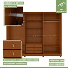 Guarda-roupa Ollie 3 Portas 3 Gavetas 7 Prateleiras Com Pés F