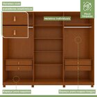 Guarda-roupa Ollie 3 Portas 4 Gavetas 6 Prateleiras Com Pés F
