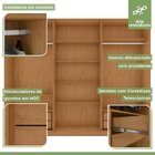 Guarda-roupa Ollie 3 Portas 4 Gavetas 8 Prateleiras Amendoa C