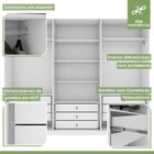Guarda-roupa Ollie 3 Portas 5 Prateleiras 9 Gavetas Branco