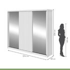 Guarda-roupa Ollie 3 Portas 5 Prateleiras 9 Gavetas Branco