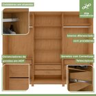 Guarda-roupa Ollie 3 Portas 6 Gavetas 5 Prateleiras Com Pés A