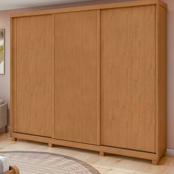 Guarda-roupa Ollie 3 Portas 6 Gavetas 5 Prateleiras Com Pés A