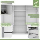 Guarda-roupa Ollie 3 Portas 6 Gavetas 6 Prateleiras Branco