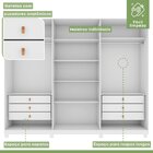 Guarda-roupa Ollie 3 Portas 6 Gavetas 6 Prateleiras Com Pés B