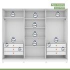 Guarda-roupa Ollie 3 Portas 6 Prateleira 6 Gavetas Com Pés Br