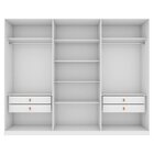 Guarda-roupa Ollie 3 Portas 6 Prateleiras 4 Gavetas Branco