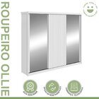 Guarda-roupa Ollie 3 Portas 6 Prateleiras 4 Gavetas Branco