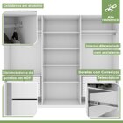 Guarda-roupa Ollie 3 Portas 6 Prateleiras 6 Gavetas Branco