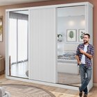 Guarda-roupa Ollie 3 Portas 6 Prateleiras 6 Gavetas Branco