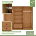 Guarda-roupa Ollie 3 Portas 7 Prateleira 3 Gavetas Com Pés Am