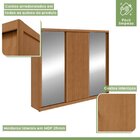 Guarda-roupa Ollie 3 Portas 7 Prateleiras 3 Gavetas Amendoa C