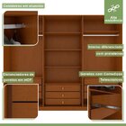 Guarda-roupa Ollie 3 Portas 9 Gavetas 5 Prateleiras Frassino/