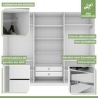 Guarda-roupa Ollie 3 Portas 9 Prateleiras 2 Gavetas Branco